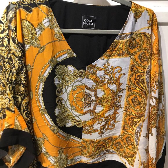 Coco Bianco Cold Shoulder Print Top Size M - Picture 6 of 7